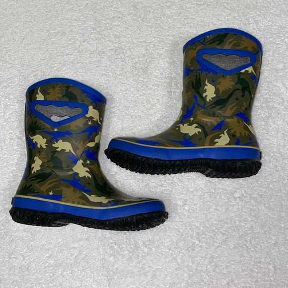 MCIKCC dinosaur Rain Boots, Anti Slip Rubber Waterproof pull one size 2 - Picture 6 of 8